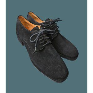 Cole Haan Black Suede Oxford Chunky Heel Rugged Sole Shoe Women Size 7.5 AA